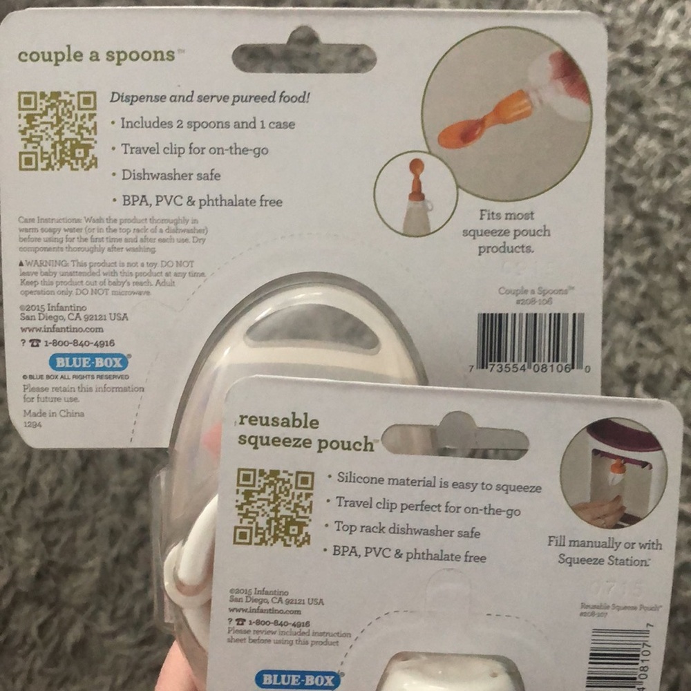 Infantino Fresh Squeezed Feeding Line Couple A Spoons & Reusable Squeeze Pouch - Picture 9 of 9